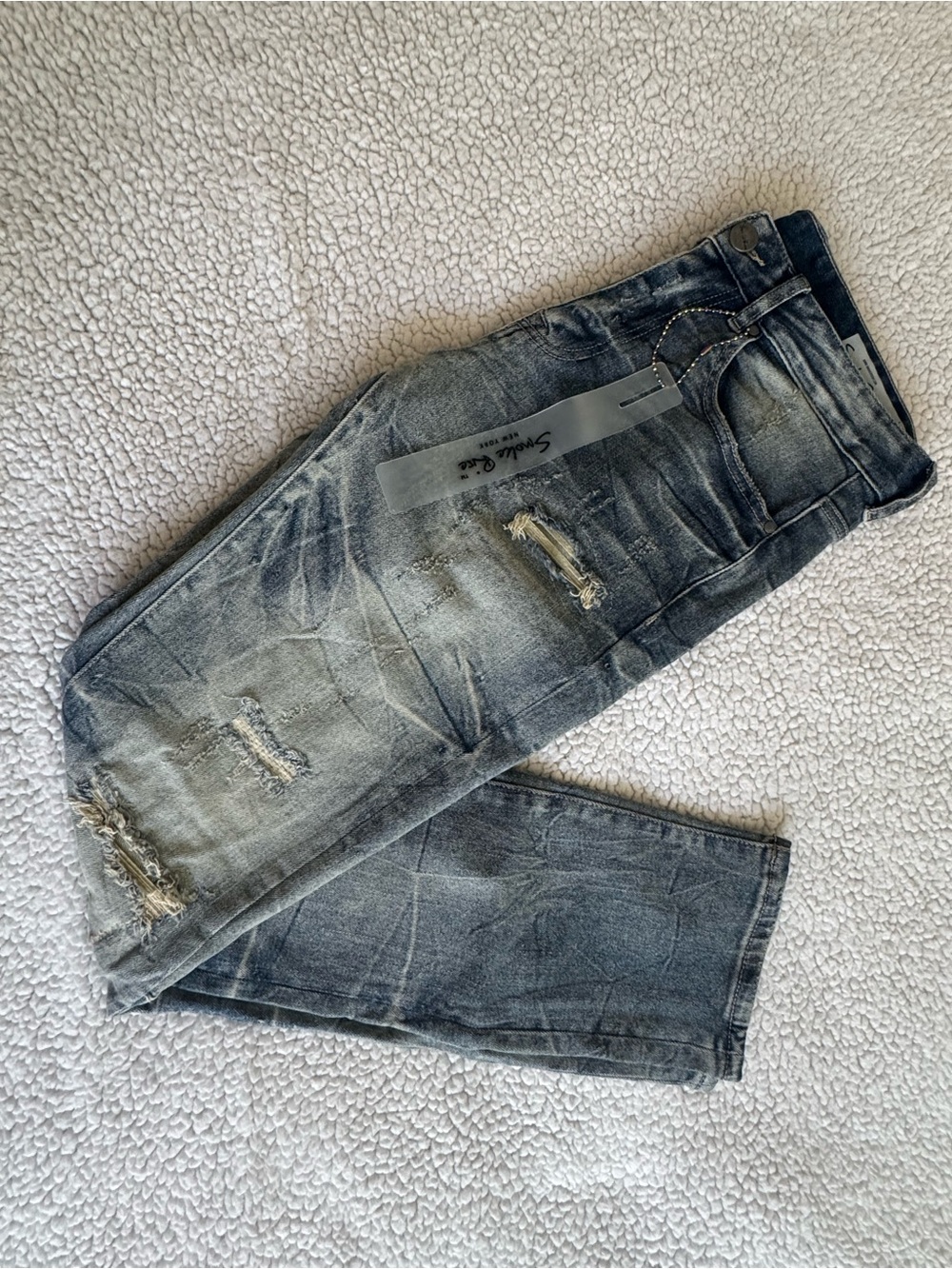 Men's Smoke Rise Distressed Blue Denim Jeans
